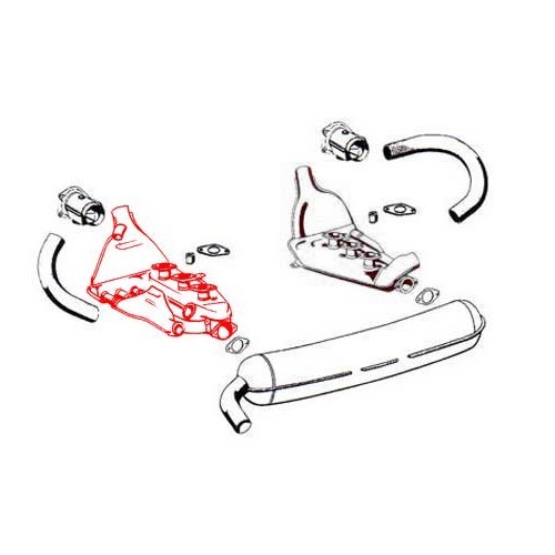 Scambiatore DANSK in acciaio inox per Porsche 911 (1972-1974) - lato sinistro - RS11251