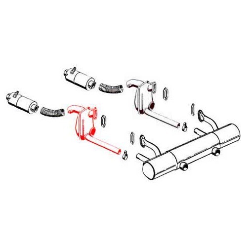 Boîte de chauffage DANSK pour Porsche 356 A, B et C (1956-1965) - côté gauche - RS11254