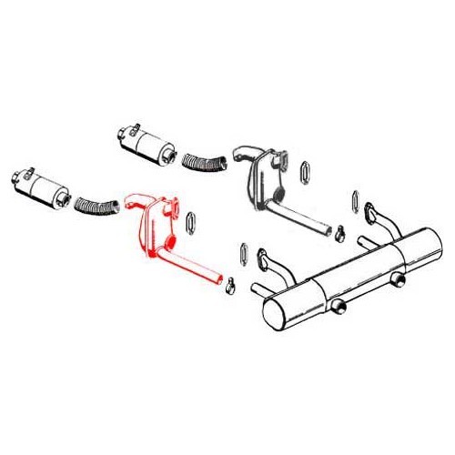 Echangeur de chaleur DANSK en acier pour Porsche 912 - côté gauche - RS11260