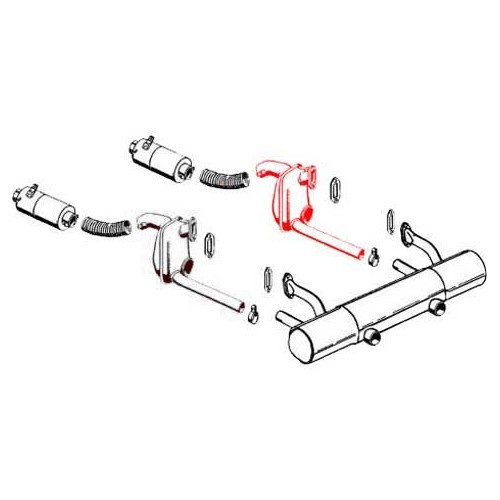 DANSK stalen warmtewisselaar voor Porsche 912 - rechts - RS11263