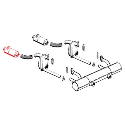 Controlador de aquecedor de aço DANSK para Porsche 356 A (1956-1959) - lado esquerdo - RS11326