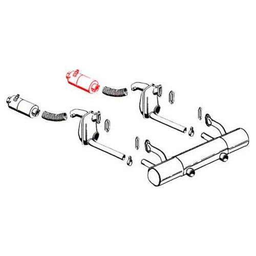 Régulateur de chauffage en acier DANSK pour Porsche 356 B-T5 et B-T6 (1960-1962) - côté droit - RS11335