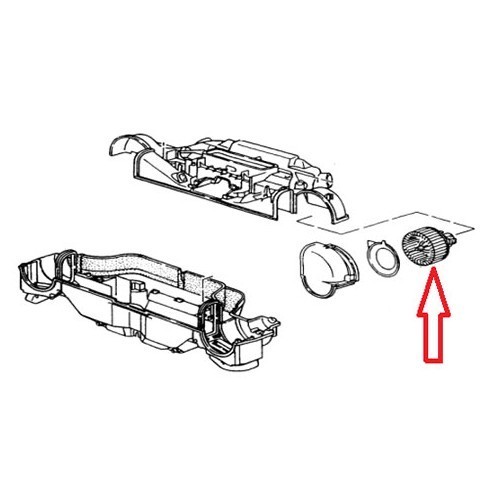 Soplador de aire para Porsche 964 - lado izquierdo - RS11432