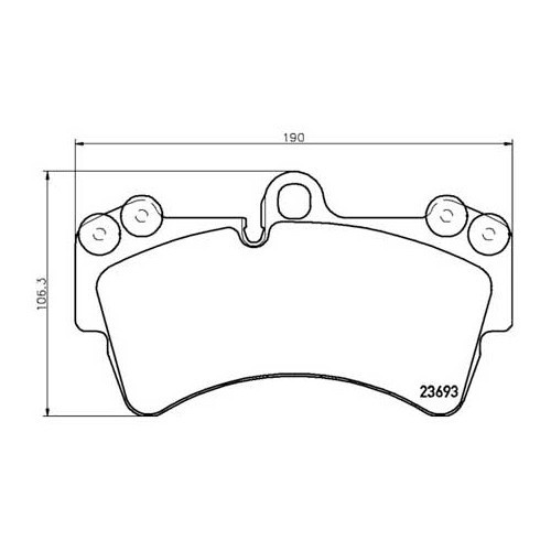 Set di 4 pastiglie dei freni anteriori per Porsche Cayenne - cerchi 18" e pinze rosse/argento - RS11842