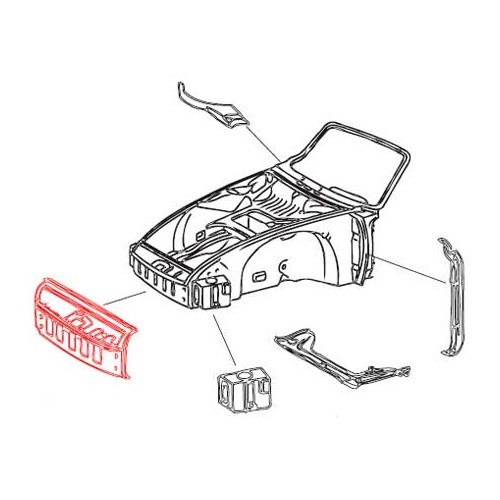 DANSK dwarsbalk voor motorkap voor Porsche 911 en 912 (1965-1968) - RS12031