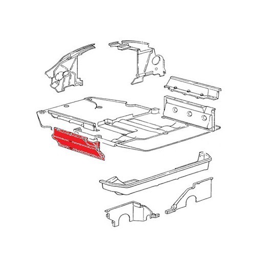 Chapa de compartimento motor para Porsche 964 - bajo izquierda - RS12249