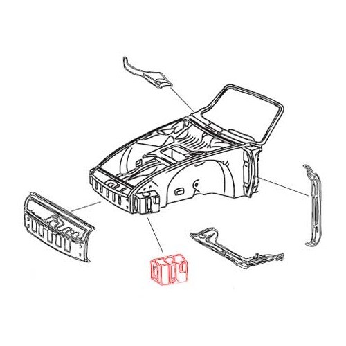  Caixa de bateria DANSK para Porsche 911 e 912 (1969-1973) - lado esquerdo - RS12262-1 