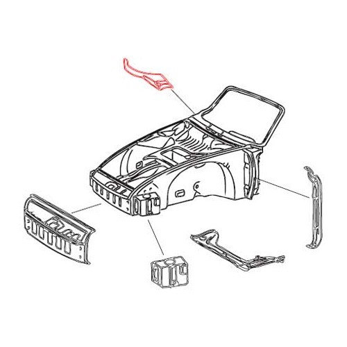 Ângulo do pára-brisas DANSK para Porsche 911, 912 e 930 (1965-1989) - lado esquerdo - RS12295