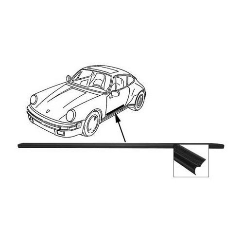  Protección de estribo de caucho para Porsche 911, 912, 964 y 993 - lado derecho - RS12304 