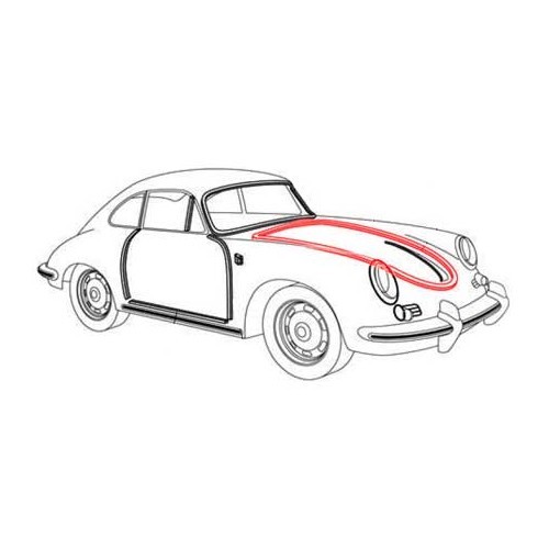 Joint de capot avant pour Porsche 356 (1950-1965) - RS12496