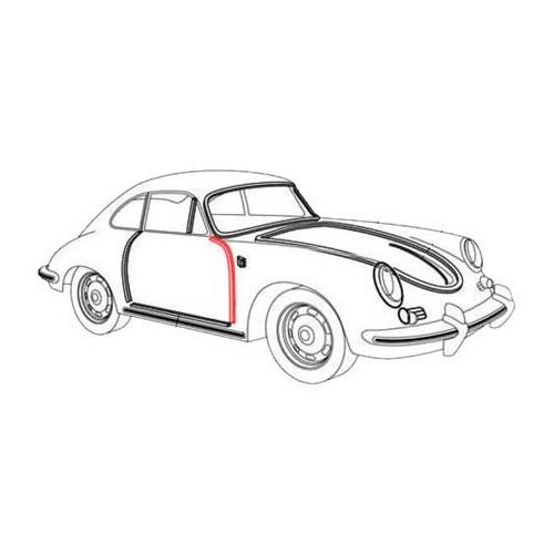 Inner door seal for Porsche 356 A, B and C (1956-1965) - RS12511
