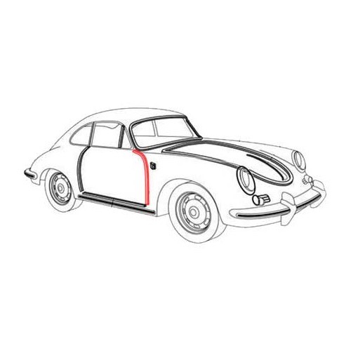 Joint intérieur de porte pour Porsche 356 A, B et C (1956-1965) - RS12511