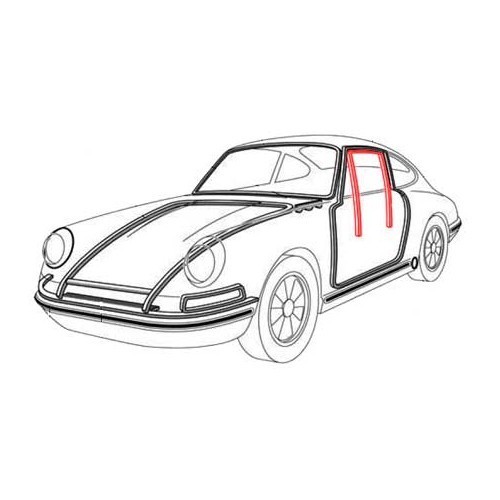 Guide-vitre de porte pour Porsche 911, 964 et 993 - RS12526