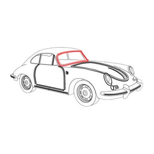 Guarnizione per parabrezza per Porsche 356 Coupé A, B e C (1956-1965) - RS12538