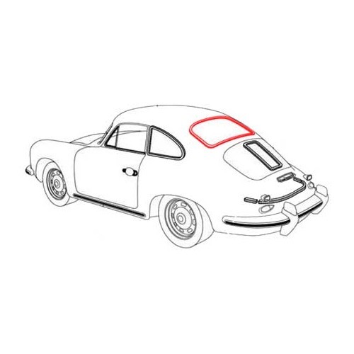  Selo da janela traseira para Porsche 356 Coupe pré A, A e B T5 (1950-1961) - RS12541-1 