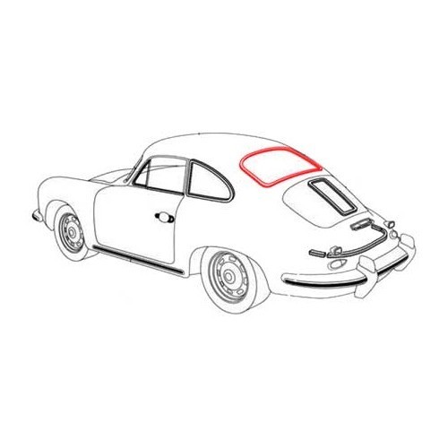 Achterruit afdichting voor Porsche 356 Coupé B T6 en C (1962-1965) - RS12544