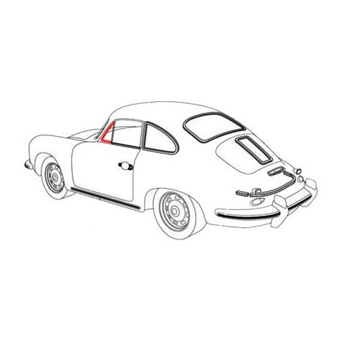 Deurrubber afdichting voor Porsche 356 Coupe (1950-1965) - linkerzijde - RS12553