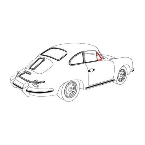 Vedação da janela da porta para Porsche 356 Coupe (1950-1965) - lado direito - RS12556