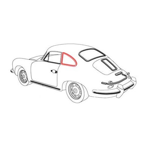 Guarnizione interna del pannello laterale posteriore per Porsche 356 Coupe (1950-1965) - lato destro - RS12568