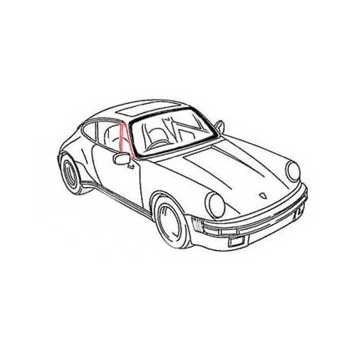 Guarnizione per deflettore apribile per Porsche 911 e 912 Coupé - lato destro - RS12577