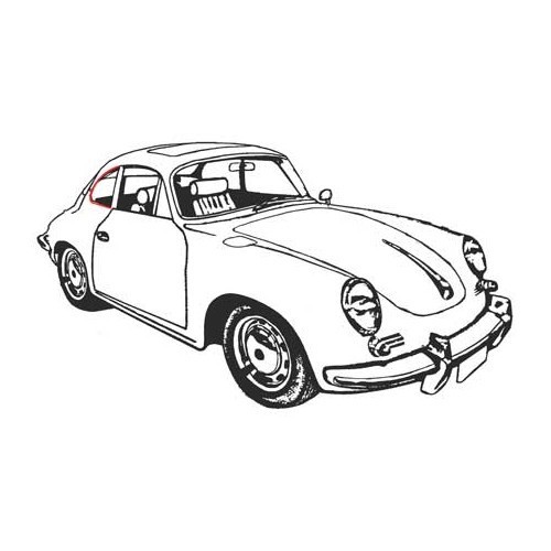 Joint sur verre de custode arrière pour Porsche 356 Coupé (1951-1965) - RS12595