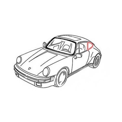 Junta externo de ventanilla trasera móvil para Porsche 911 y 912 (1965-1977) - lado izquierdo - RS12601