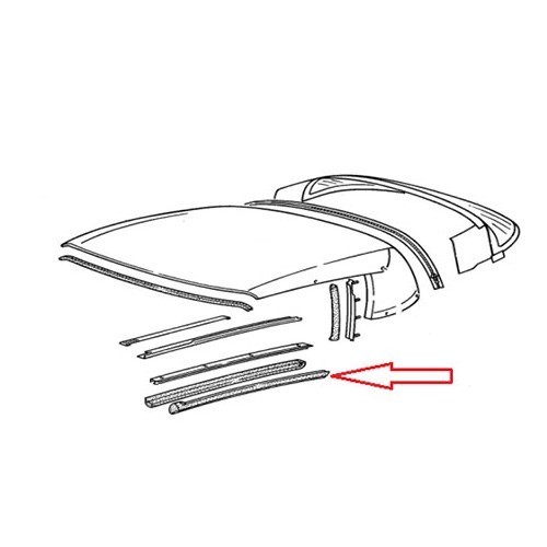 Hood roof seal for Porsche 911 and 964 Cabriolet - left-hand side - RS12614