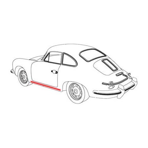 Moulure de bas de caisse pour Porsche 356 A 1.5 à 1.6 - RS12616