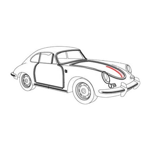 Dichtung Griff der vorderen Motorhaube für Porsche 356 B und C (1960-1965) - RS12673
