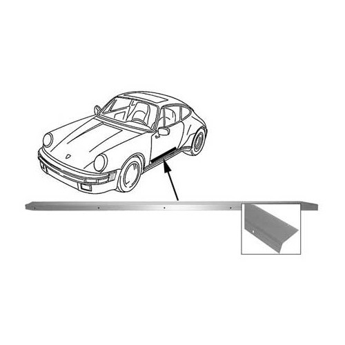  Protección de puerta de aluminio para Porsche 911 and 912 (1965-1973) - lado derecho - RS12775 