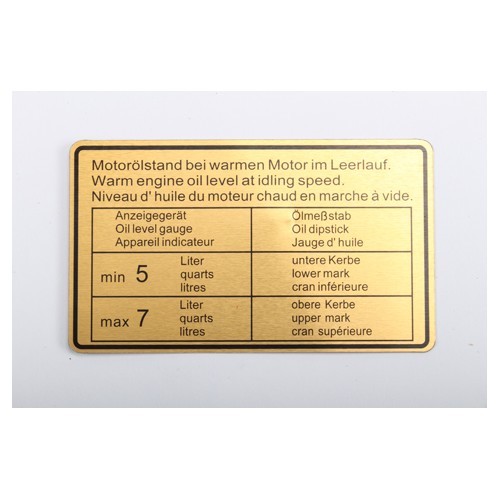  Sticker indicating the engine oil level for Porsche 911 and 914 - RS13274 