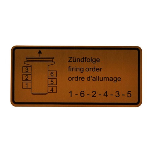  Sticker indicating the firing order for Porsche 911 from 1965 to 1978 - RS13283 