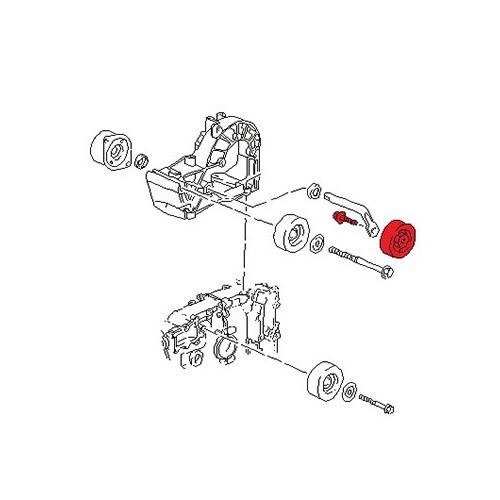  Galet tendeur arrière de courroie pour Porsche 997 3.6 (2005-2008) - Tiptronic - RS13437-1 