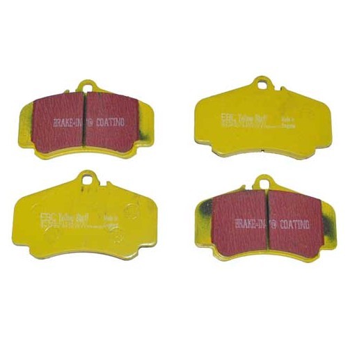 Yellow EBC front brake pads for Porsche 996 4S and Turbo