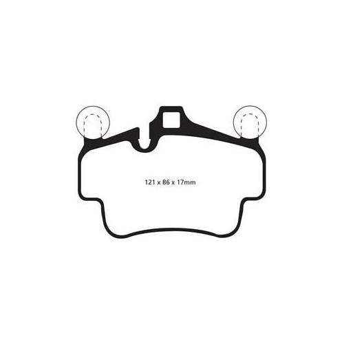 Plaquettes de frein avant EBC jaunes pour Porsche 997-1 C2 et C4 - RS13480