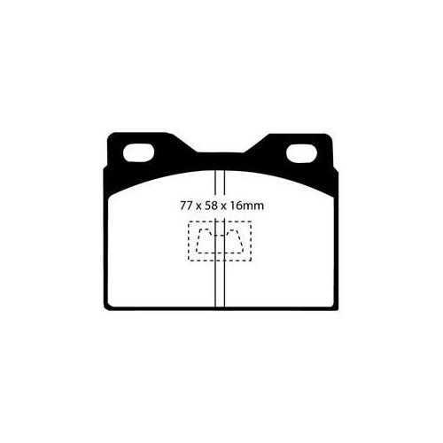 Green EBC front brake pads for Porsche 924 (1976-1985) - RS13482