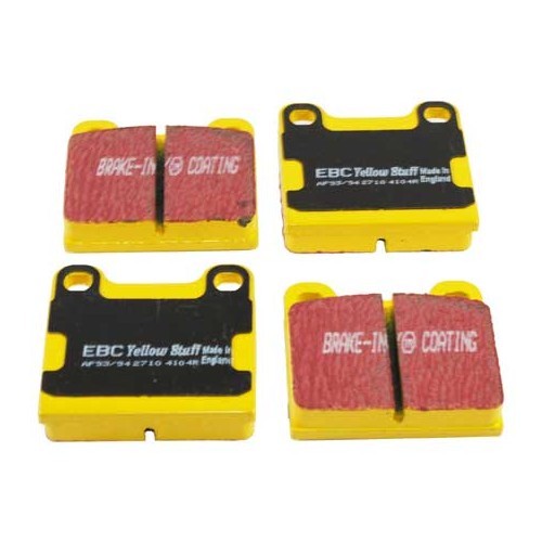 Set of yellow EBC rear brake pads for Porsche 911