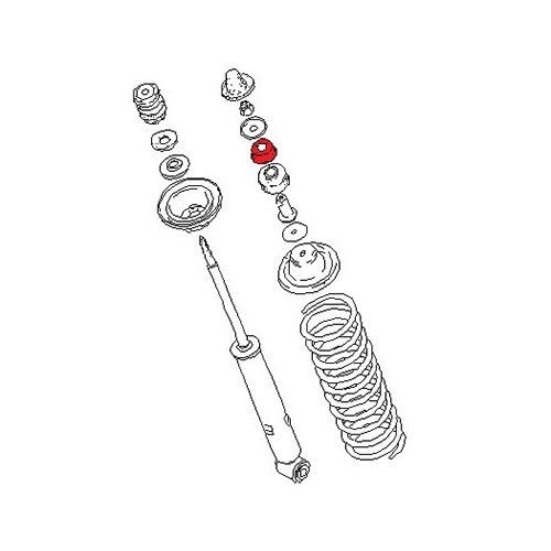 Achtervering lager bovenste demper voor Porsche 914 - RS13627