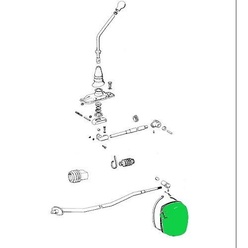 Boîtier de protection rotule de boîte de vitesses pour Porsche 914-4 (1973-1976) - RS13664