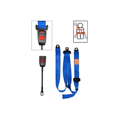  Cinto de segurança da frente azul estático para Porsche 914 - RS13772 