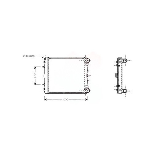 Radiador de agua delantero para Porsche 986 Boxster (1997-2004) - lado izquierdo - RS13850