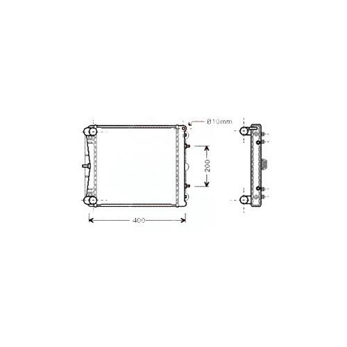 Radiador de agua delantero para Porsche 996 (1998-2005) - lado derecho - RS13851