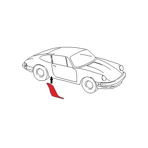 Achtervleugel steenscherm voor Porsche 911 en 930, rechts - RS14221