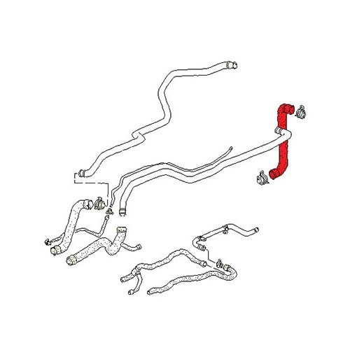 Durite de pipe de retour d'eau pour Porsche 996 (1998-2001) - RS14417