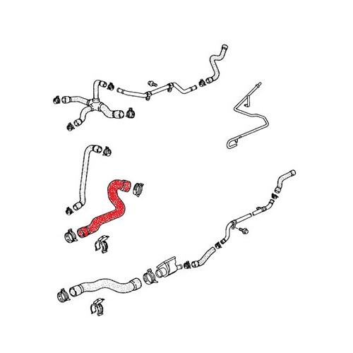 Mangueira de flange de água para Porsche 986 Boxster (1997-2004) - RS14422