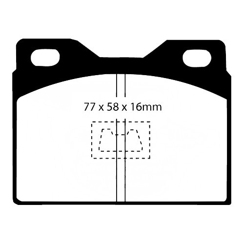 Voorremblokken EBC geel voor Porsche 924 (1976-1985) - RS14878