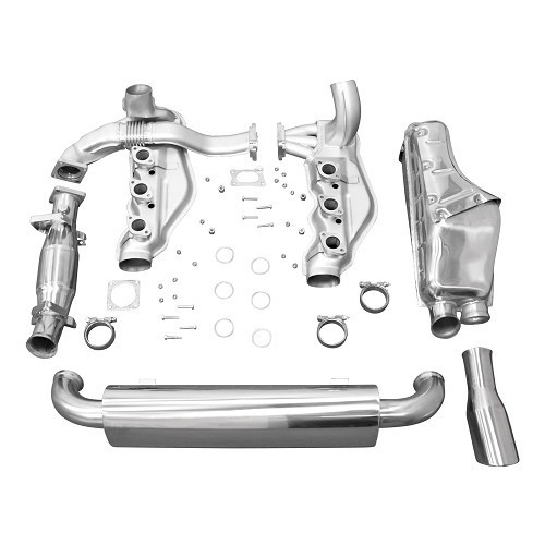  Sistema de escape "sport" DANSK de acero inoxidable para Porsche 911 tipo 964 Carrera (1989-1994) - tubo de escape único - RS64043 