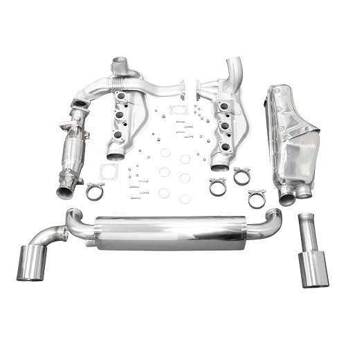  Roestvrijstalen DANSK "sport" uitlaatsysteem voor Porsche 911 type 964 Carrera (1989-1994) - dubbele uitlaatpijpen - RS64044 