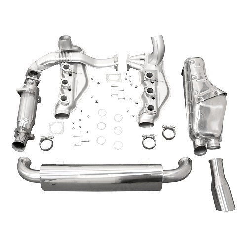  Roestvrijstalen DANSK "sport" gedecataliseerd uitlaatsysteem voor Porsche 911 type 964 Carrera (1989-1994) - enkele uitlaatpijp - RS64045 