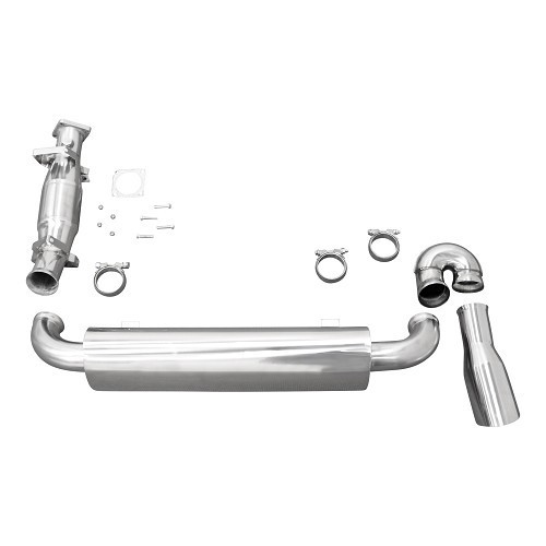  Sistema de escape após permutador de calor em aço inoxidável DANSK "Ultrasport G-Pipe" para Porsche 911 tipo 964 Carrera (1989-1994) - tubo de escape simples - RS64047 